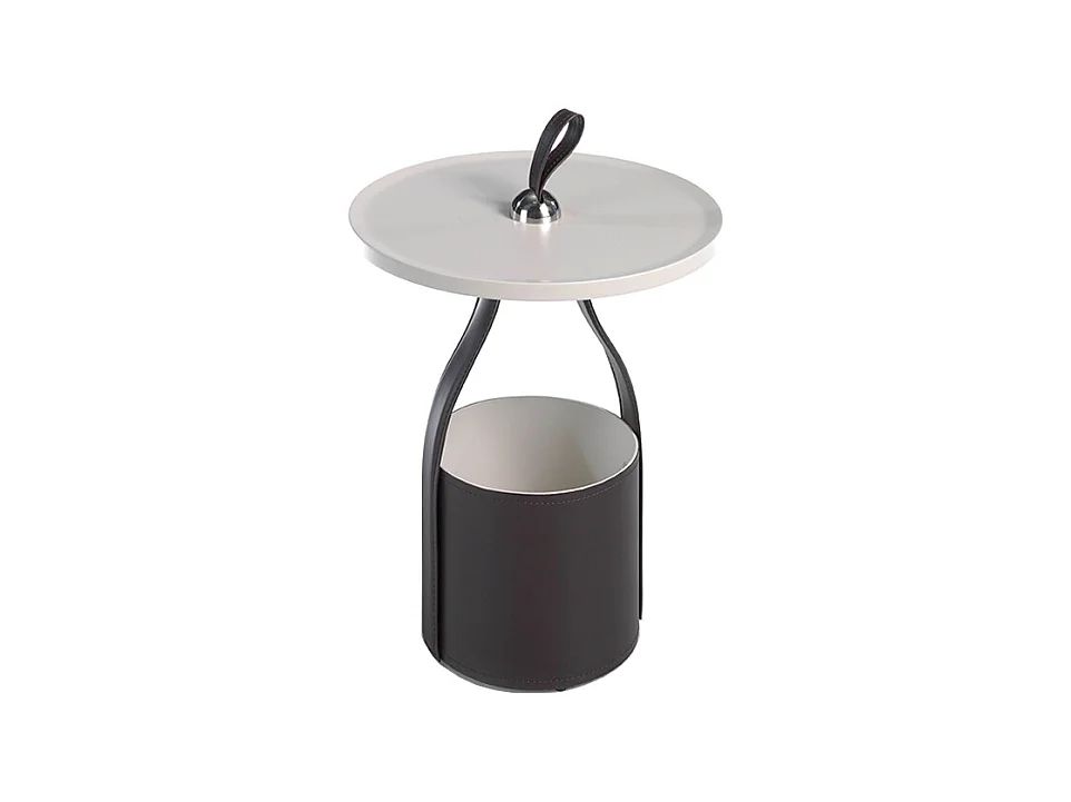 Ronde chocoladebruine kunstleren hoektafel 2067 ANGEL CERDA