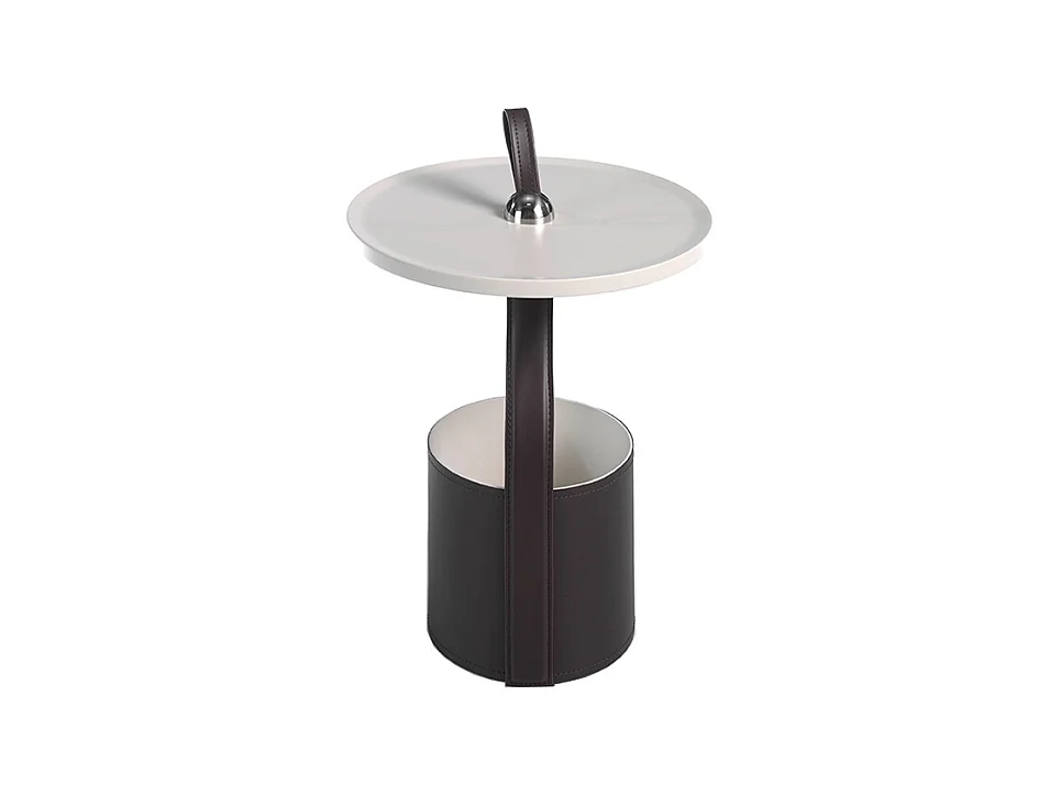 Ronde chocoladebruine kunstleren hoektafel 2067 ANGEL CERDA