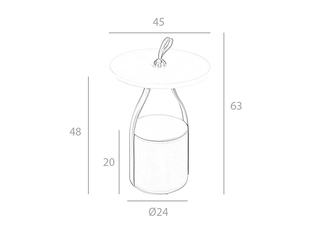 Table d'angle en simili cuir marron 2067 ANGEL CERDA