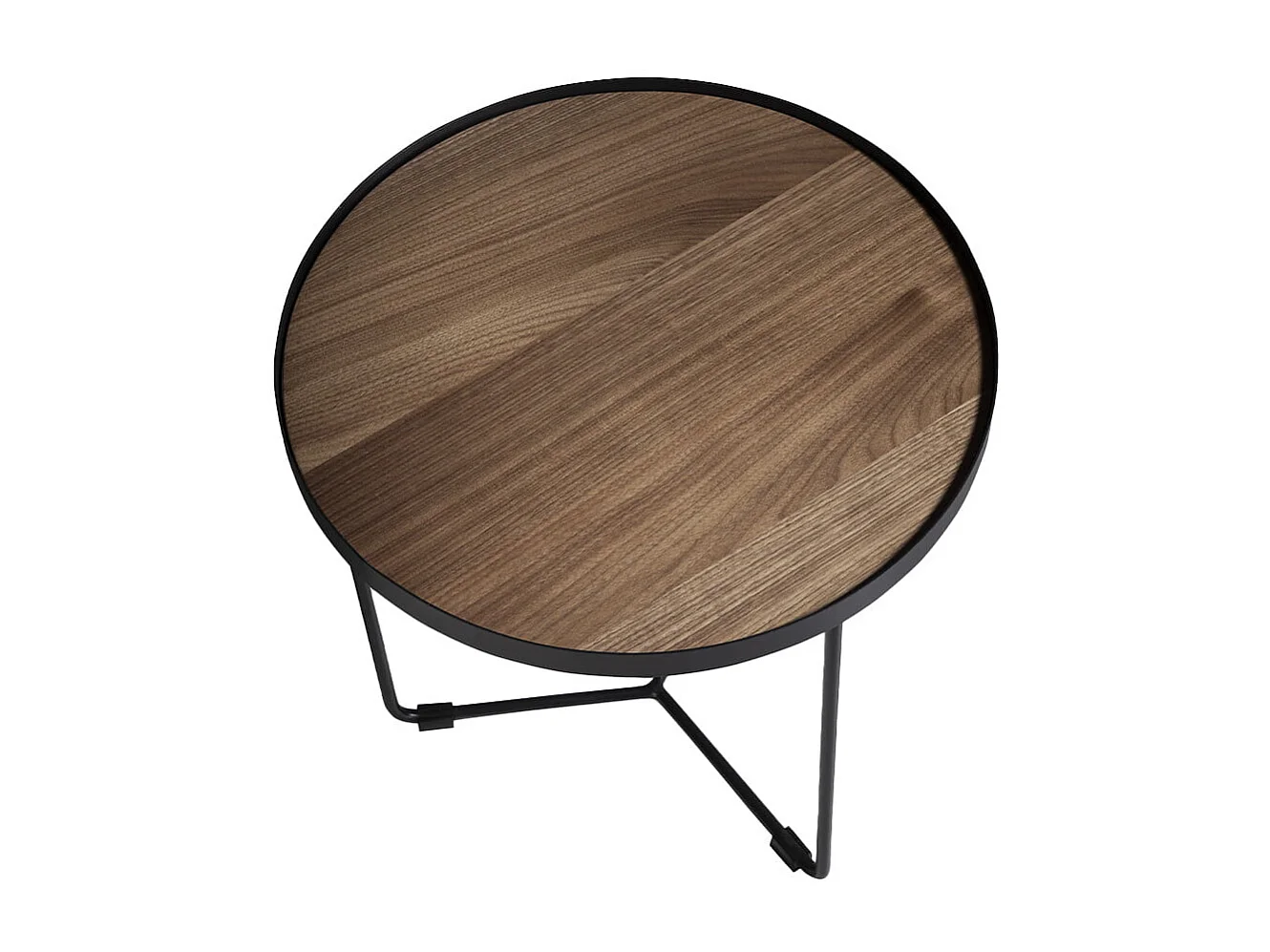 Table d'angle ronde en bois et acier 2028 ANGEL CERDA