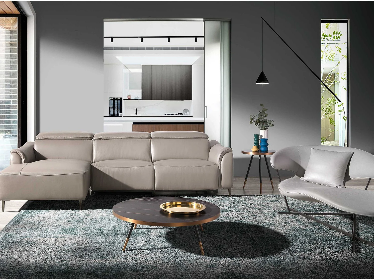 Table d'angle en porcelaine et acier 2069 ANGEL CERDA