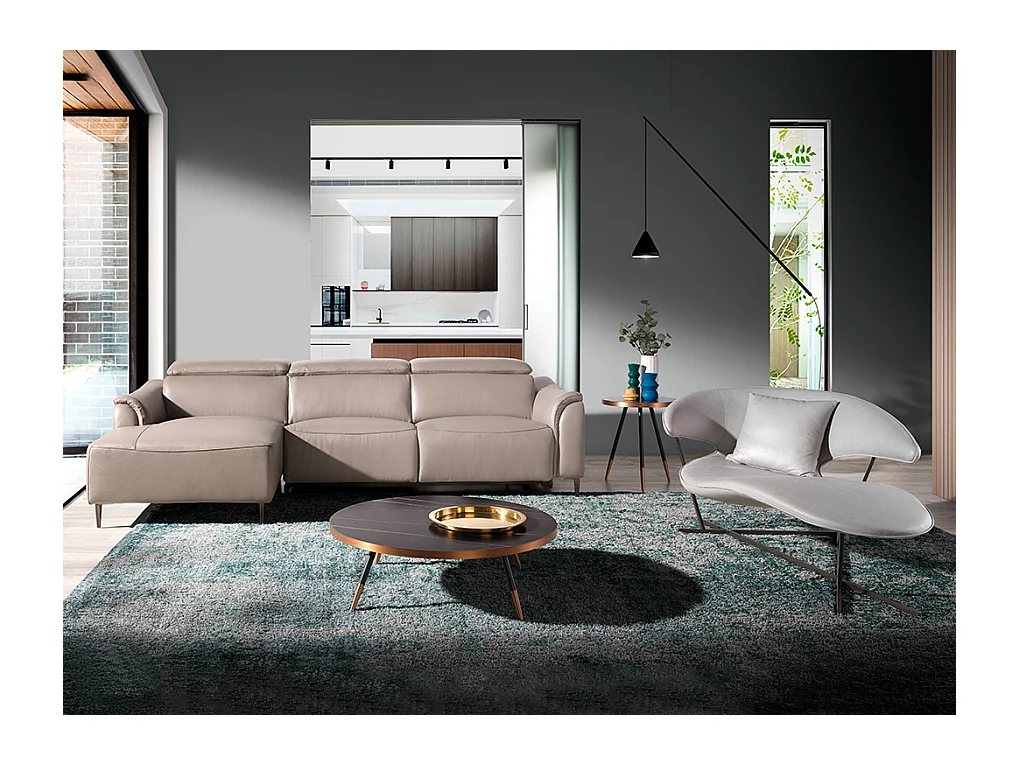 Table d'angle en porcelaine et acier 2069 ANGEL CERDA