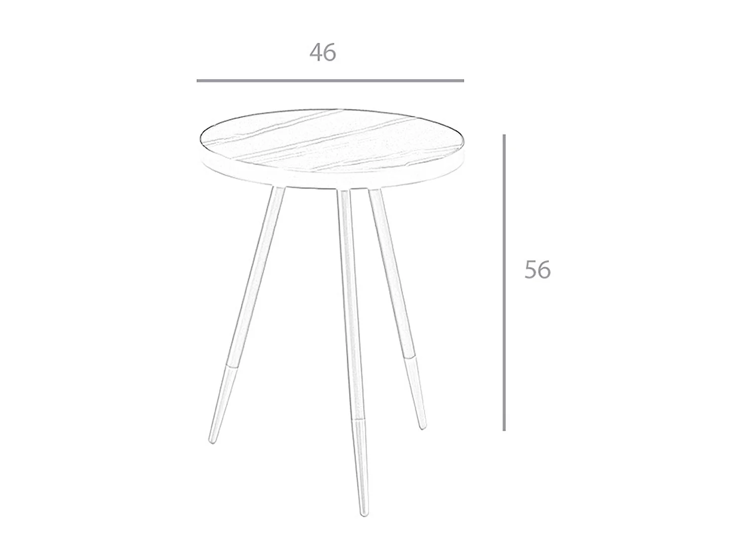 Table d'angle ronde en marbre porcelaine et acier noir 2069 ANGEL CERDA