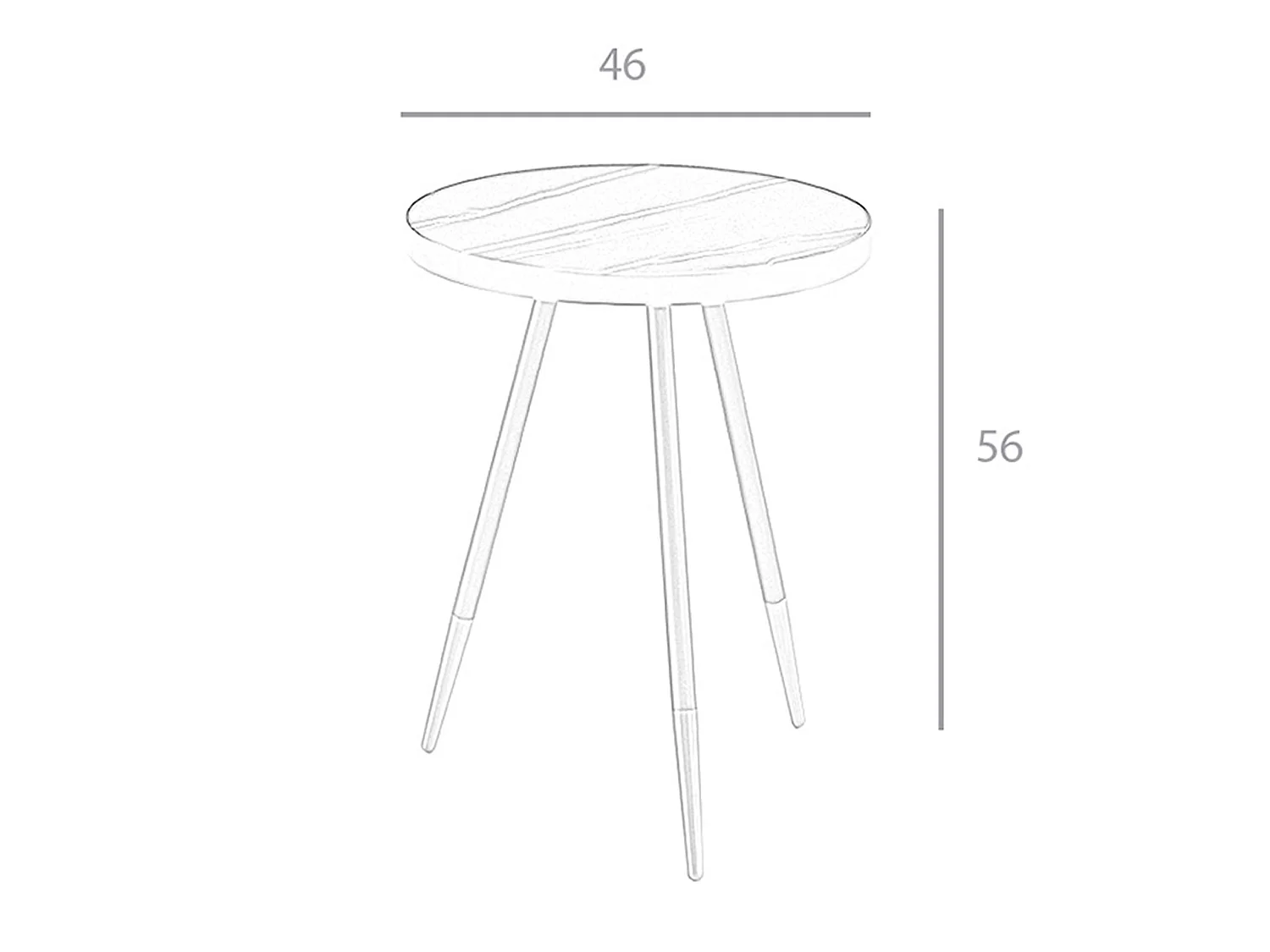 Table d'angle ronde en marbre porcelaine et acier noir 2069 ANGEL CERDA