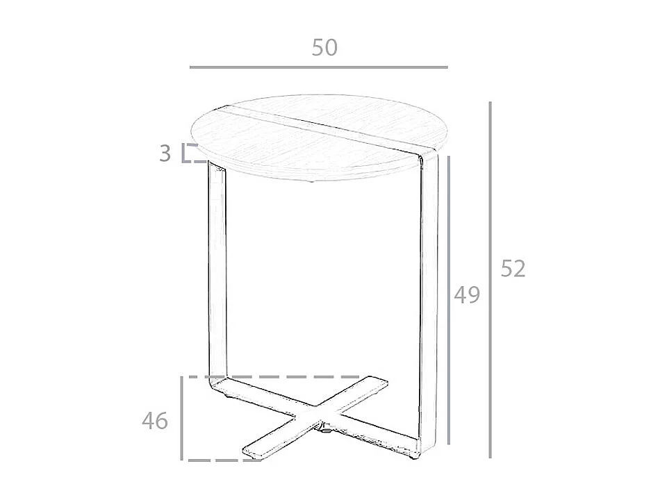 Runder Ecktisch Nussbaum und schwarzer Stahl 2054 ANGEL CERDA