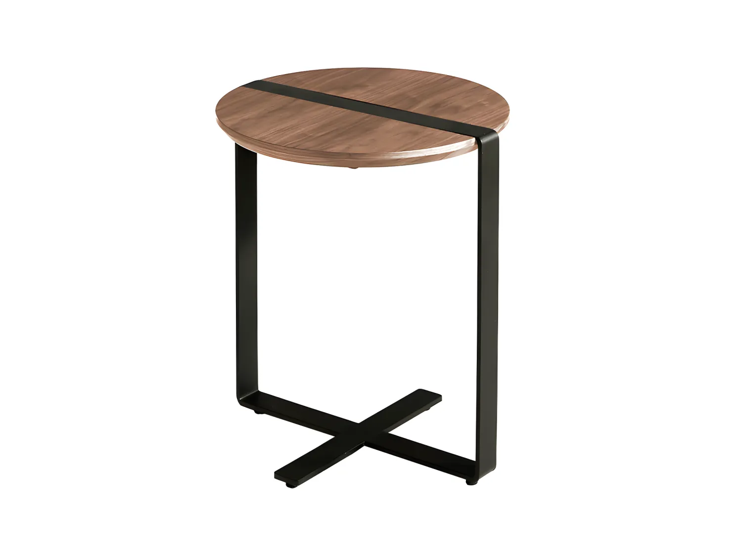 Table d'angle de noyer et acier 2054 ANGEL CERDA