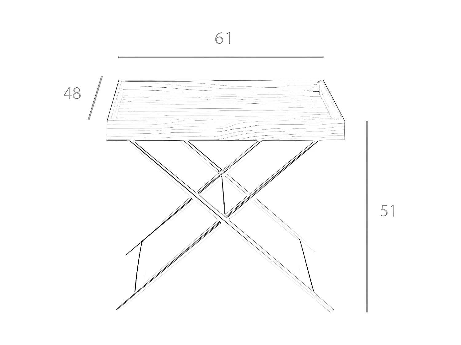 Table d'angle rectangulaire en noyer et acier chromé 2034 ANGEL CERDA
