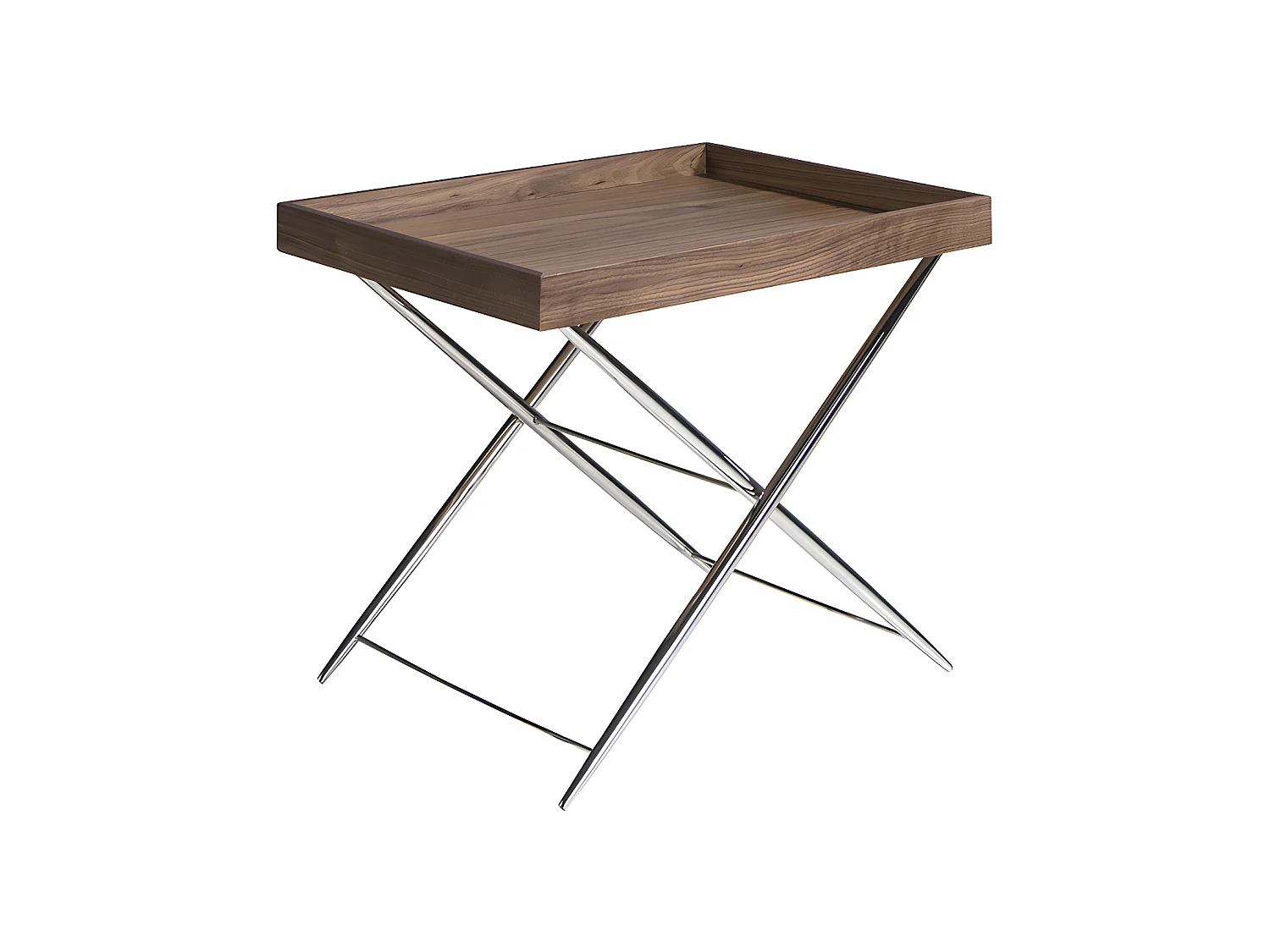 Table d'angle de noyer et acier 2034 ANGEL CERDA