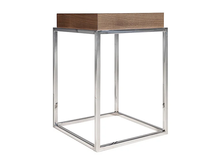 Table d'angle en bois de noyer et acier 2051 ANGEL CERDA