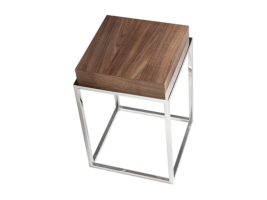 Table d'angle en bois de noyer et acier 2051 ANGEL CERDA
