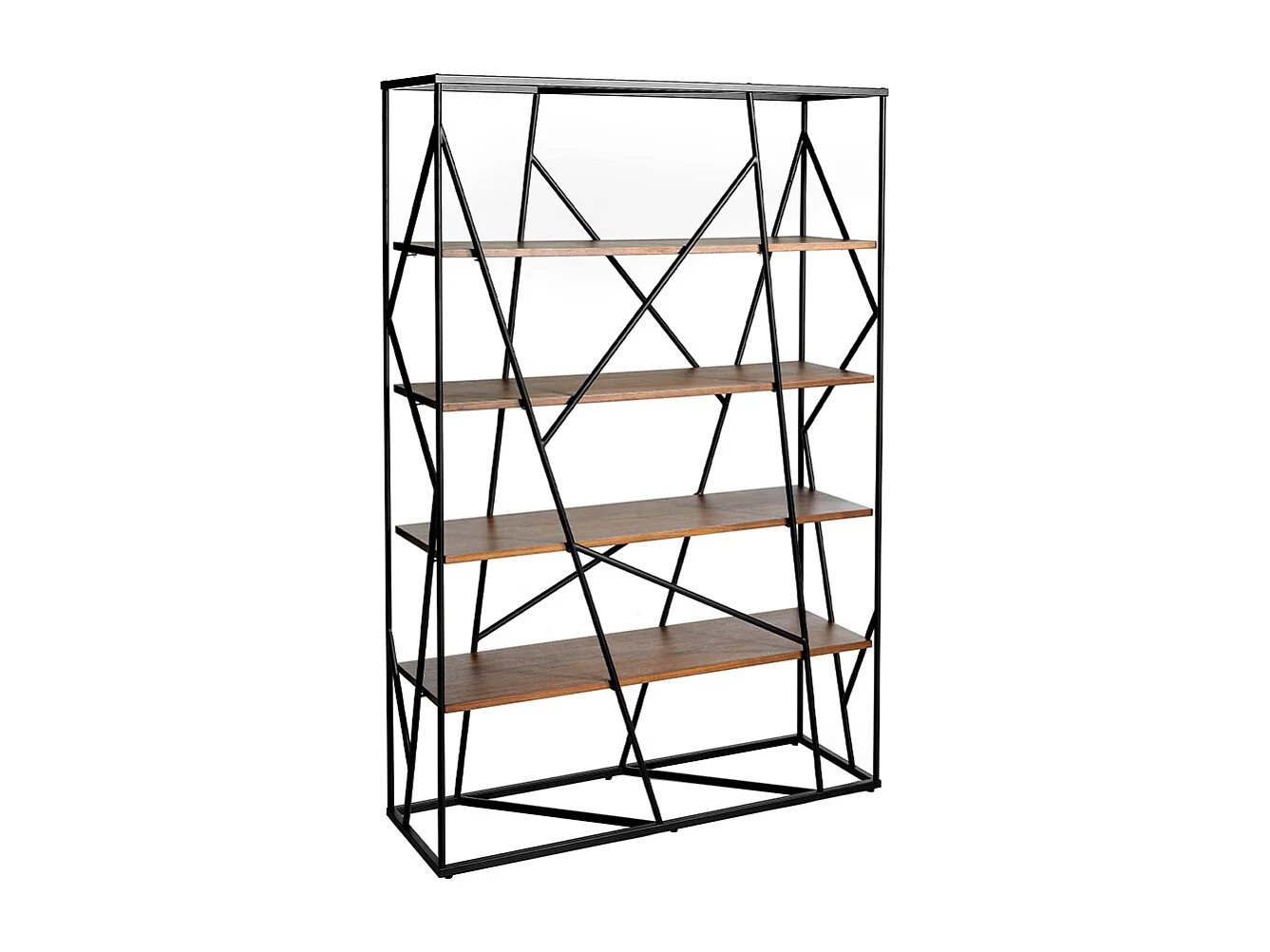 Étagère en acier noir et bois de noyer 3103 ANGEL CERDA