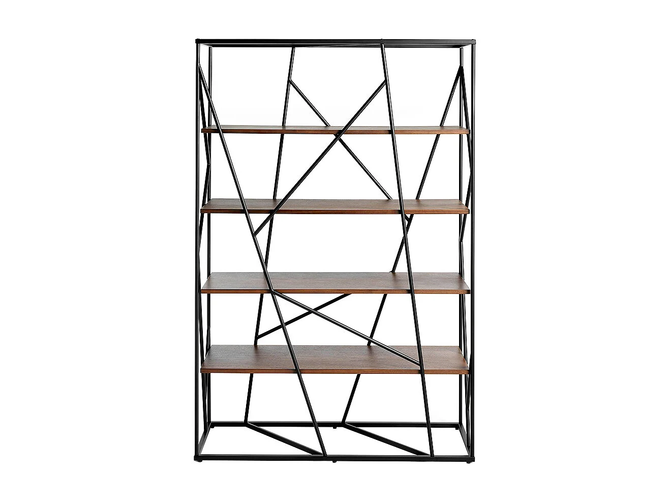 Étagère en acier noir et bois de noyer 3103 ANGEL CERDA