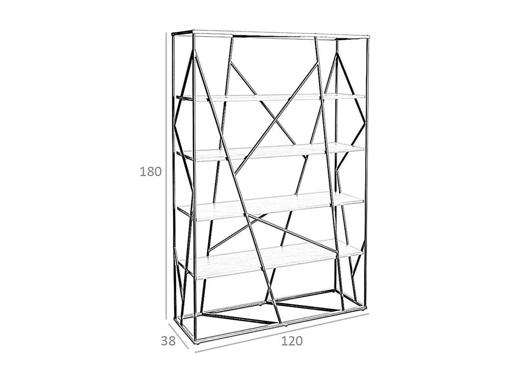 Étagère en acier noir et bois de noyer 3103 ANGEL CERDA
