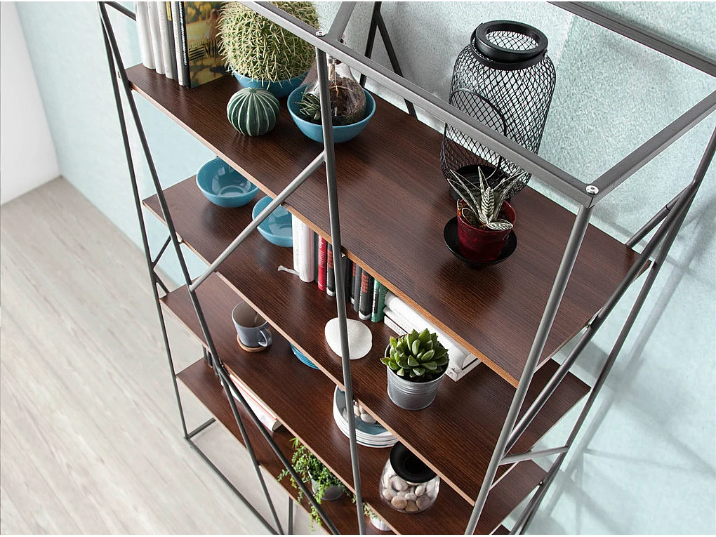 Étagères en noyer et en acier noir 3103 ANGEL CERDA