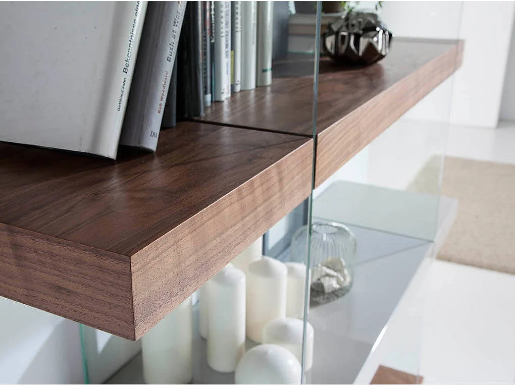 Regal aus Walnussholz und Glas 3025 ANGEL CERDA