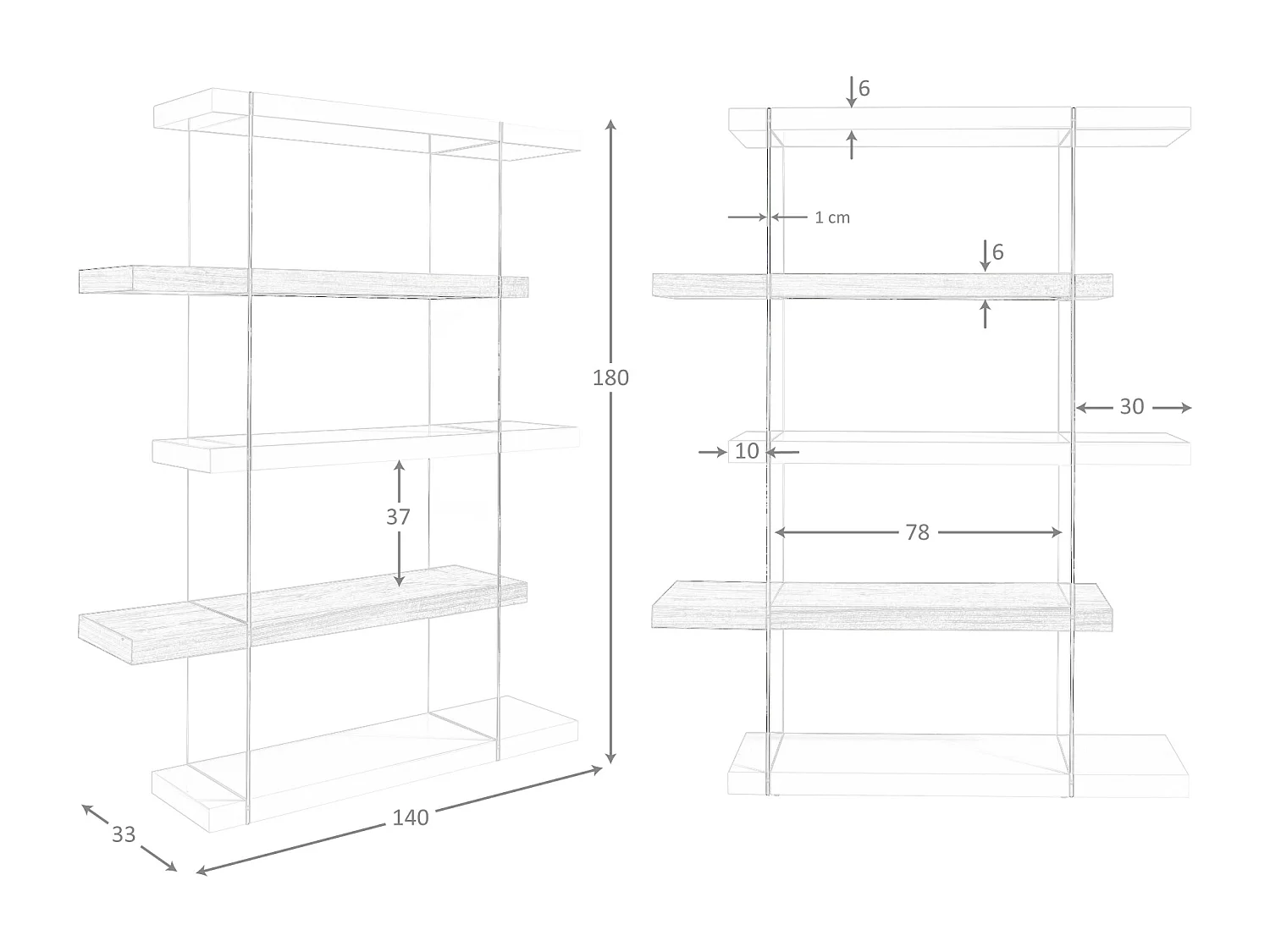 Estantes com laterais verticais em vidro temperado 3025 ANGEL CERDA
