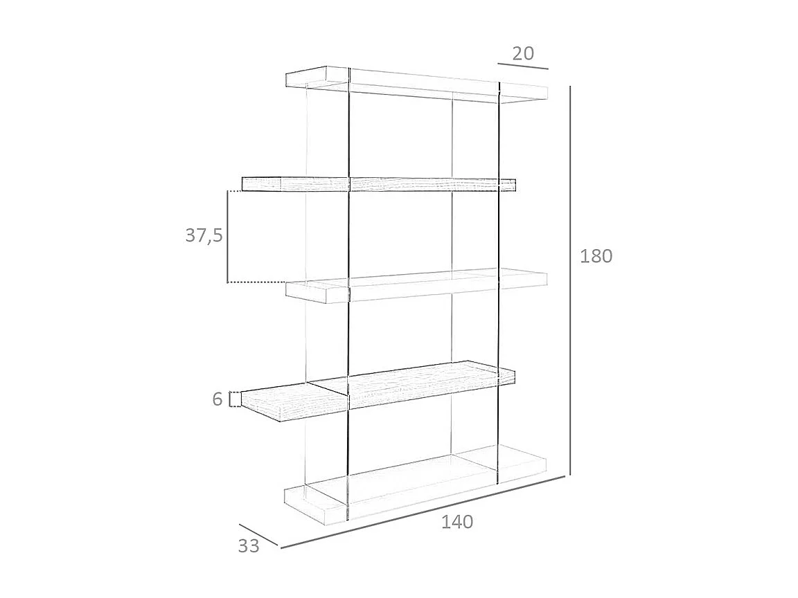Estantes com laterais verticais em vidro temperado 3025 ANGEL CERDA