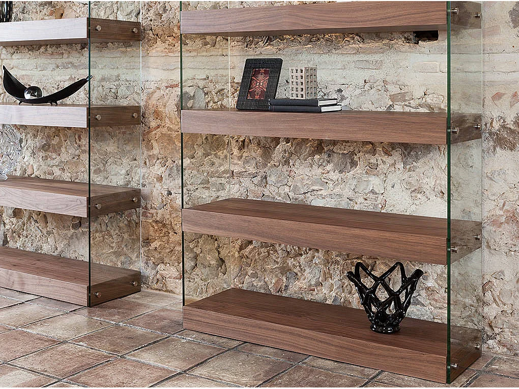 Étagère en noyer et verre 3091 ANGEL CERDA