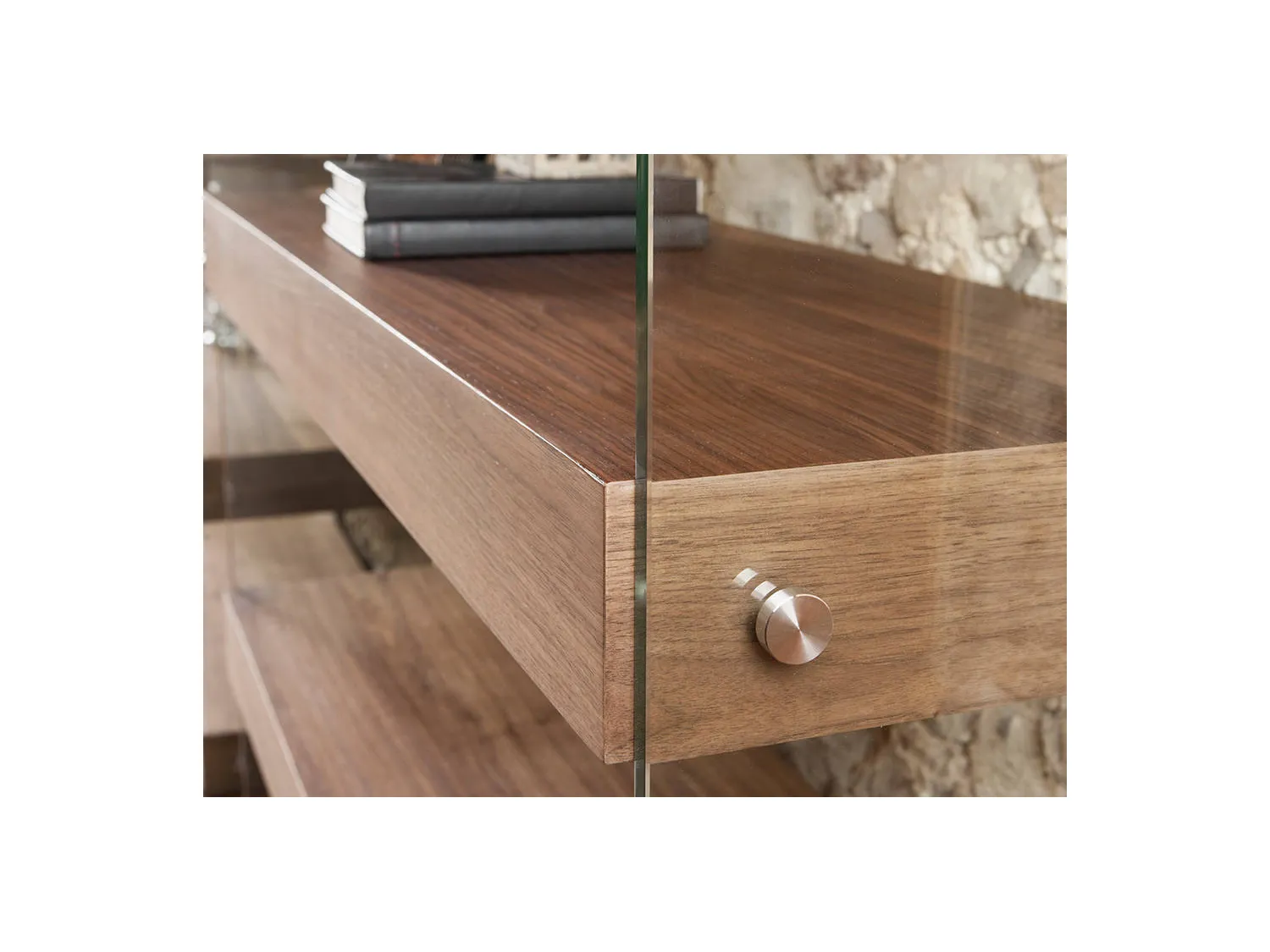 Étagère en noyer et verre 3091 ANGEL CERDA