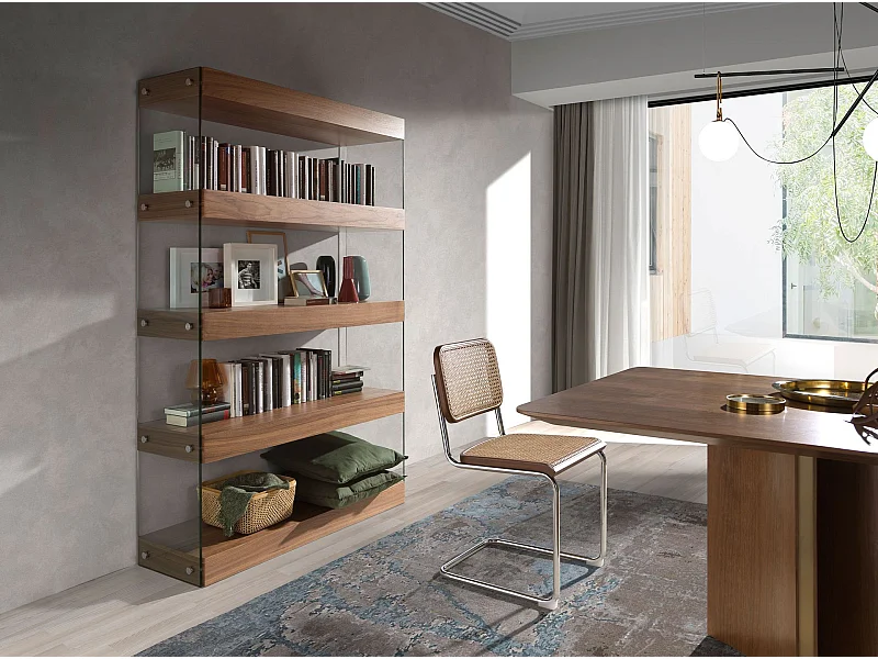 Regal aus Nussbaum und Glas 3091 ANGEL CERDA