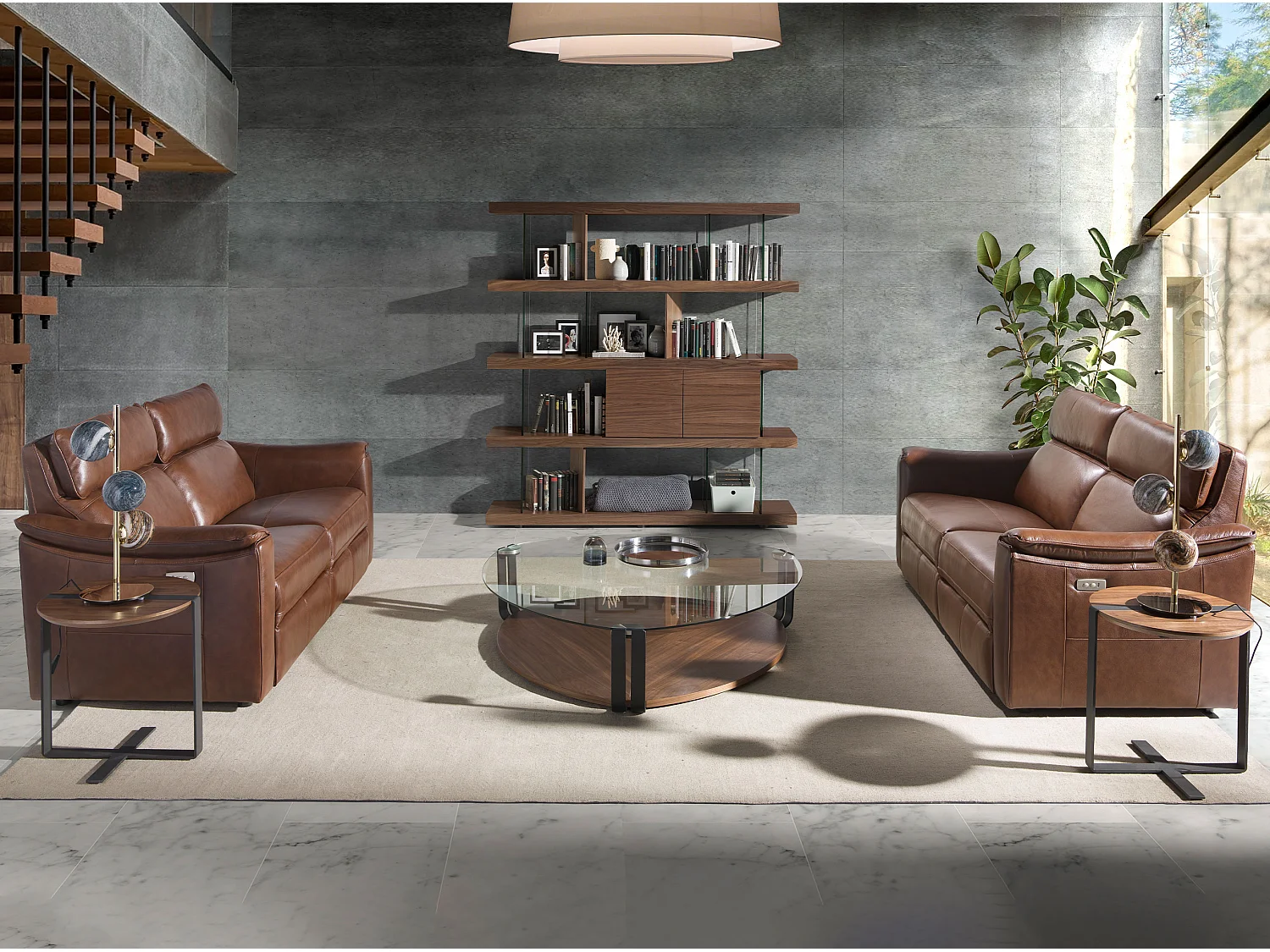 Walnoot en glazen legplank 3072 ANGEL CERDA