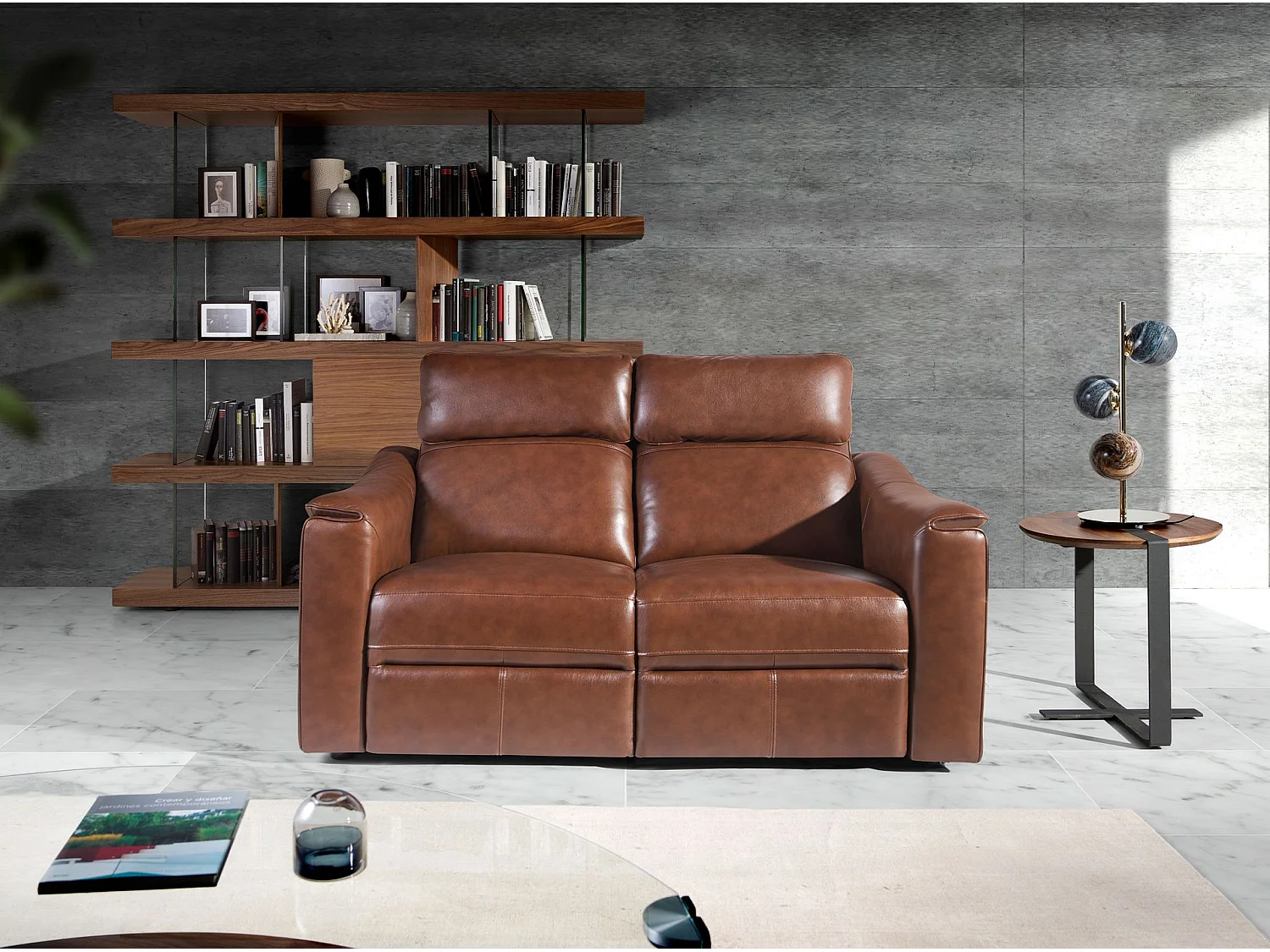 Walnoot en glazen legplank 3072 ANGEL CERDA