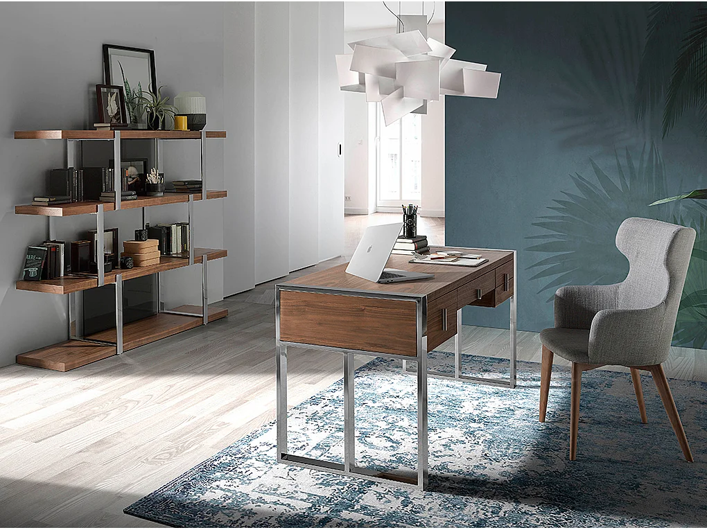 Etagère en noyer avec cloisons en verre noir 3136 ANGEL CERDA