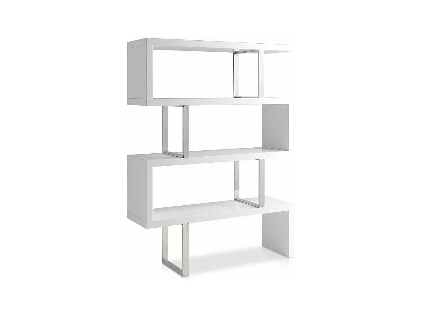 Étagère en bois de blanc et acier chromé 3026 ANGEL CERDA