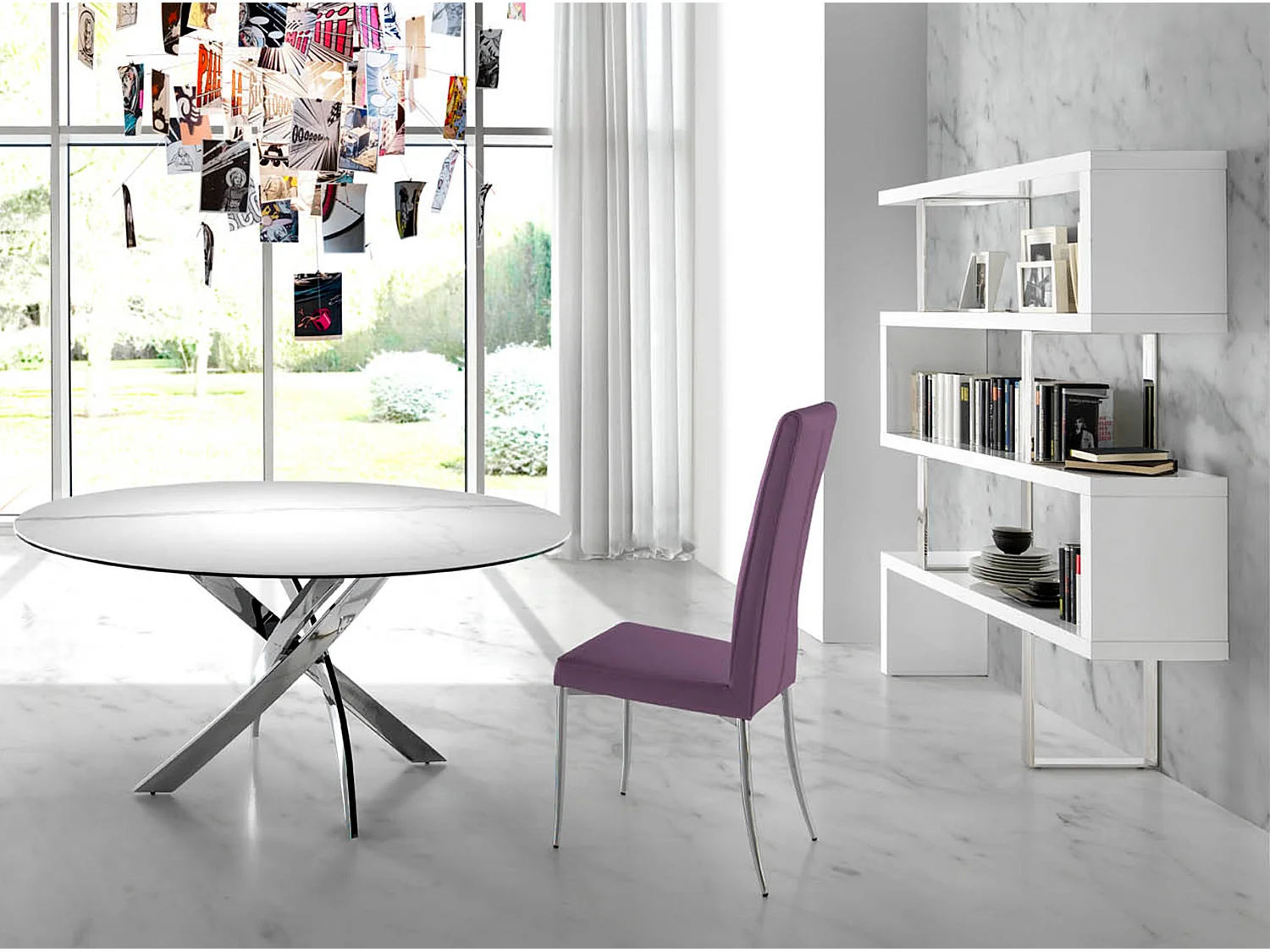 Etagère blanc et acier 3026 ANGEL CERDA