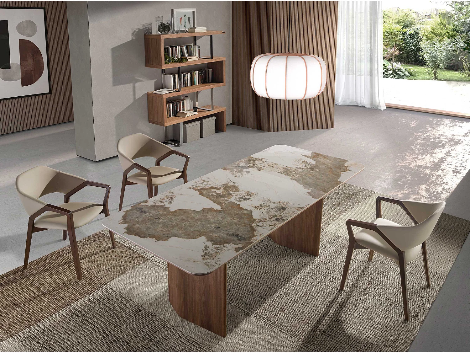 Étagères en noyer et en acier 3079 ANGEL CERDA