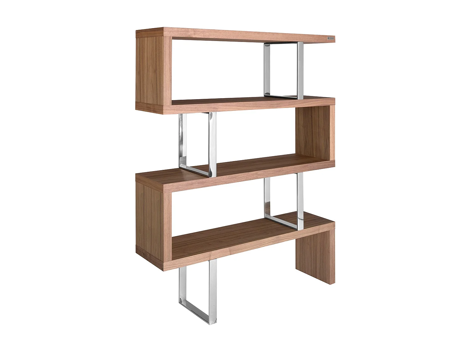 Ripiano in legno color noce e acciaio cromato   3079 ANGEL CERDA