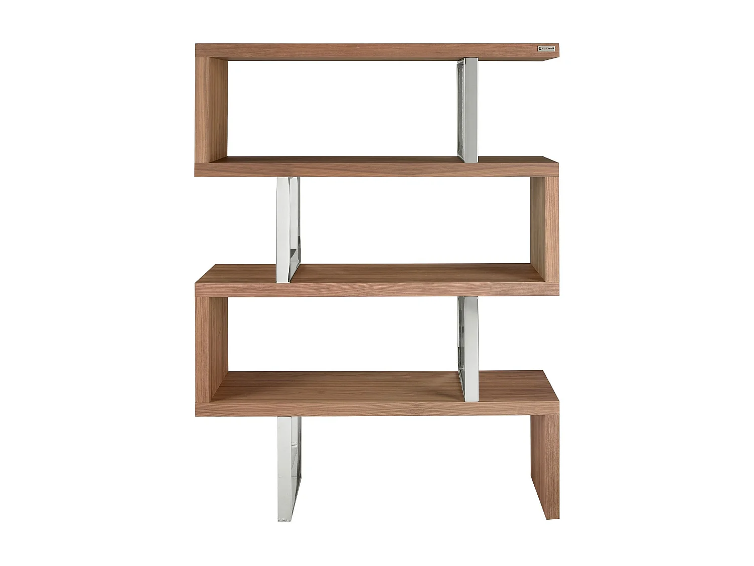 Ripiano in legno color noce e acciaio cromato   3079 ANGEL CERDA