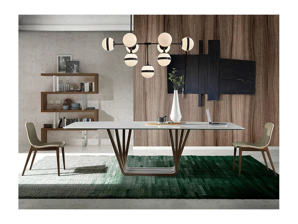 Estantes de madeira com folheado de nogueira  3079