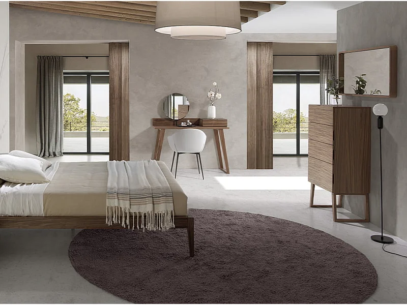 Specchio rettangolare con cornice in legno di noce   3035 ANGEL CERDA