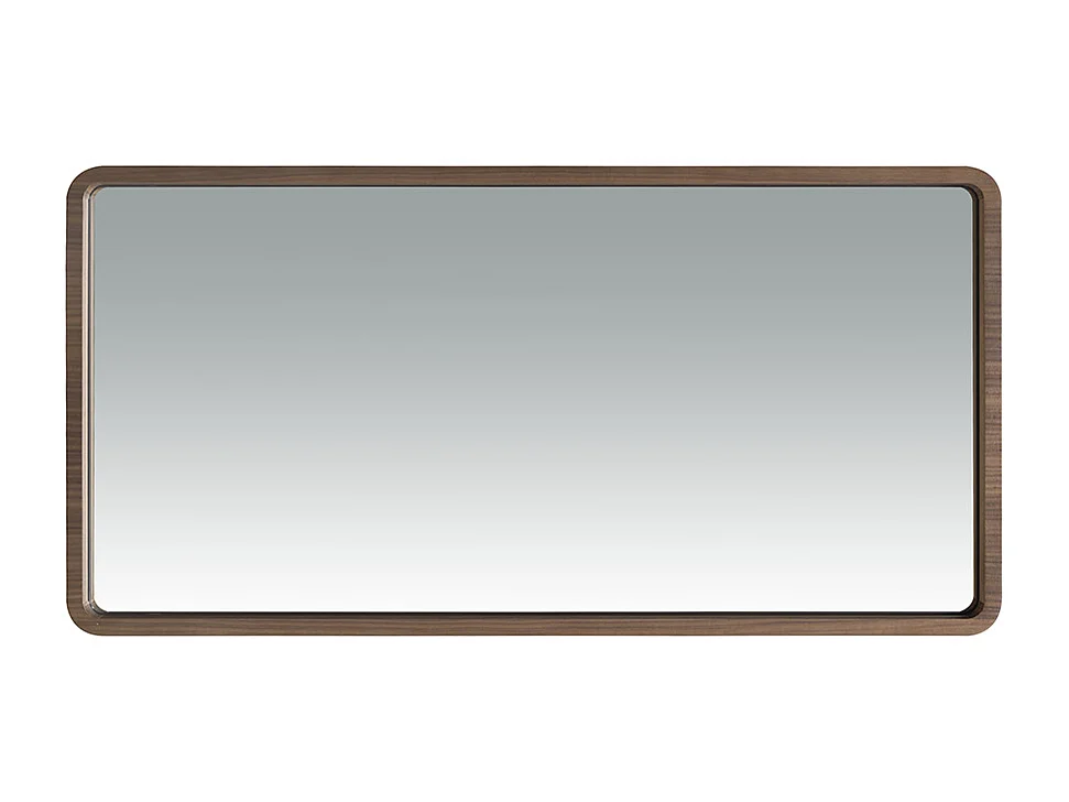 Prostokątne lustro ścienne z orzecha włoskiego