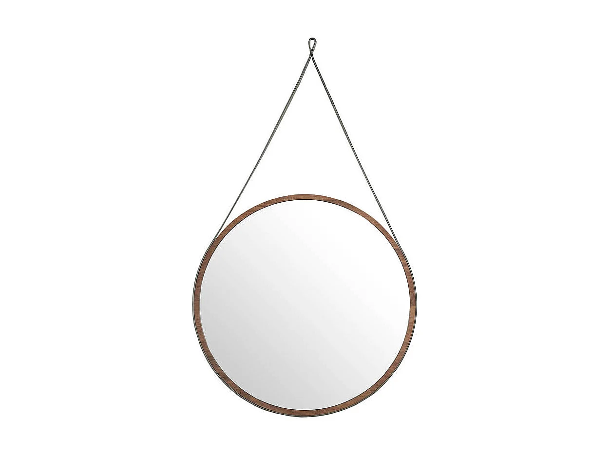 Miroir circulaire en bois de noyer 3038 ANGEL CERDA