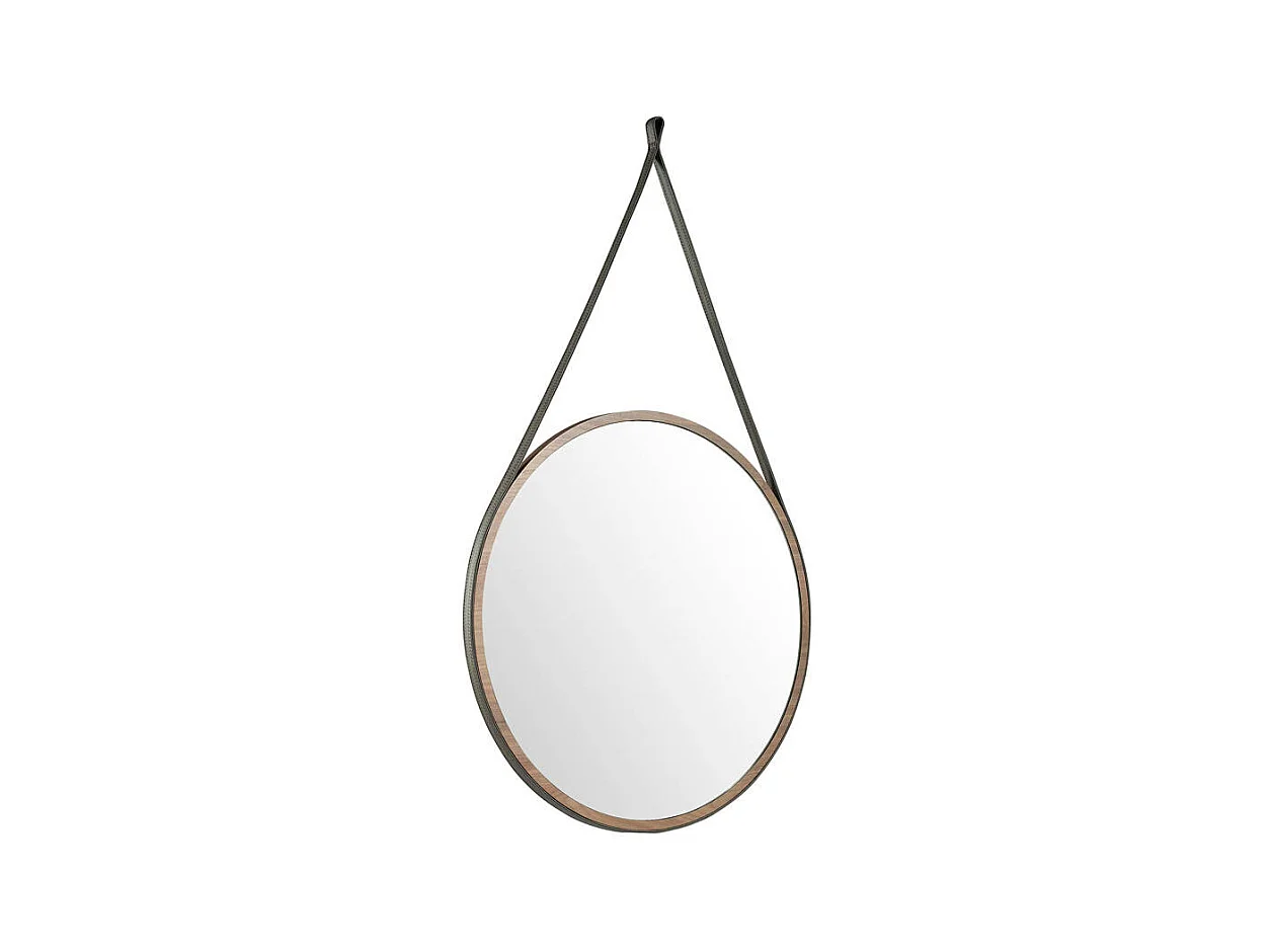 Miroir circulaire en bois de noyer 3038 ANGEL CERDA