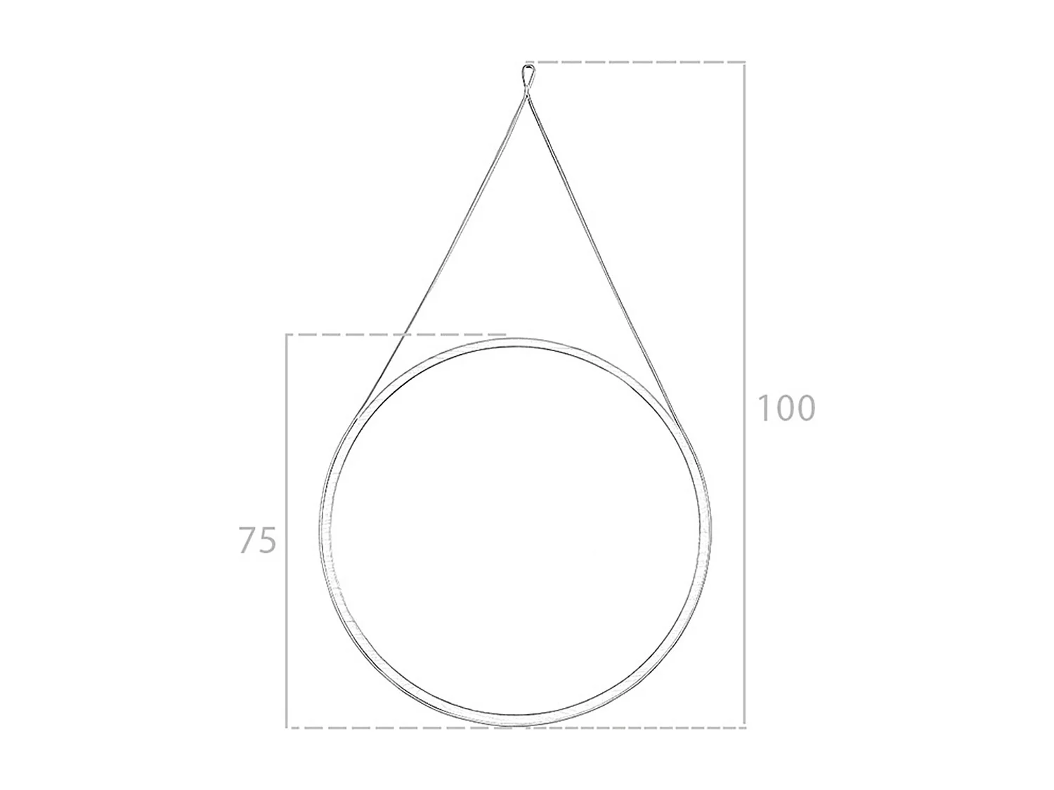 Miroir mural rond noyer 3038 ANGEL CERDA