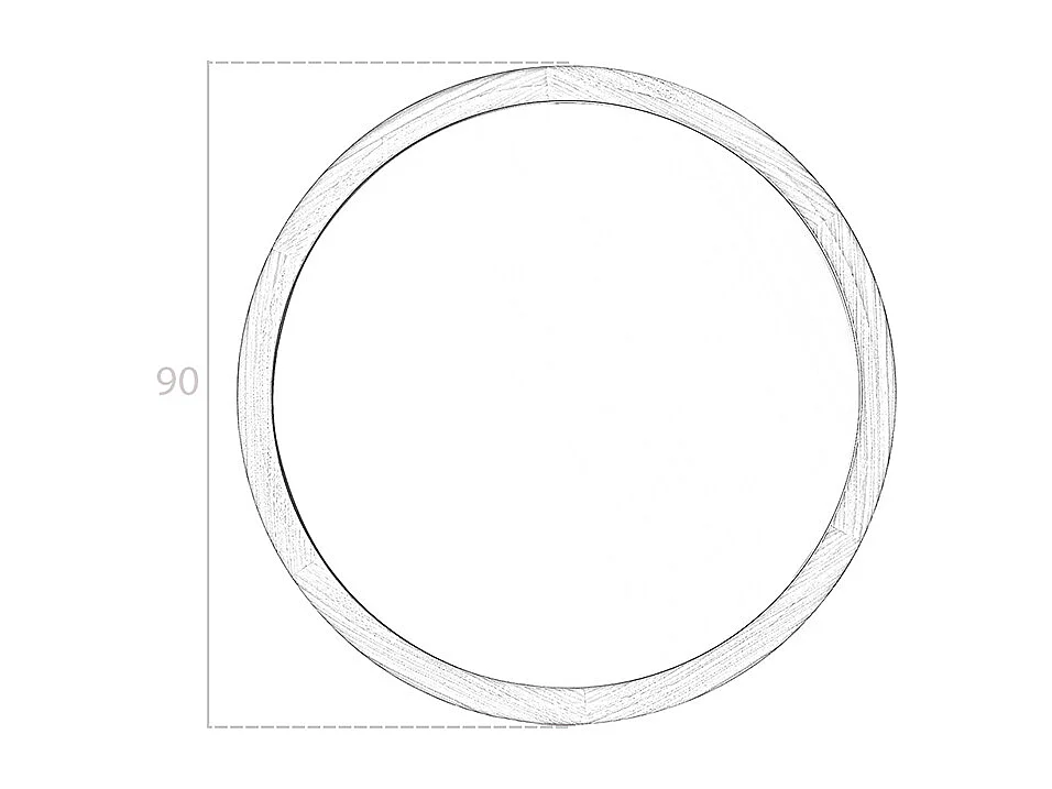 Miroir mural rond noyer 3084 ANGEL CERDA