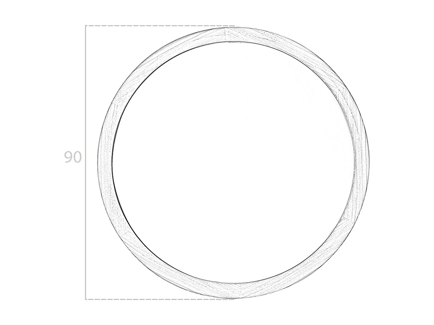 Miroir mural rond noyer 3084 ANGEL CERDA