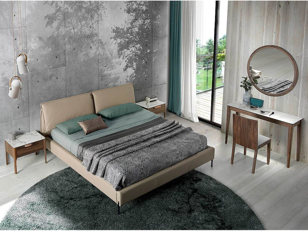 Miroir mural rond noyer 3084 ANGEL CERDA