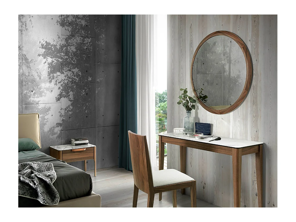 Ronde spiegel walnoot 3084 ANGEL CERDA