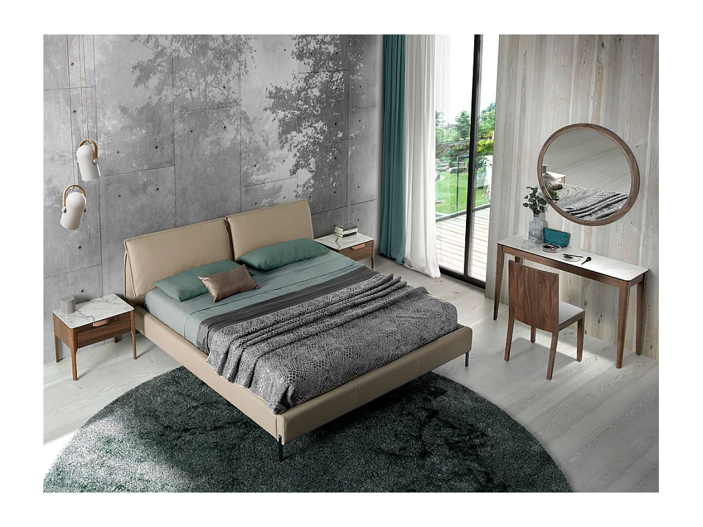 Ronde spiegel walnoot 3084 ANGEL CERDA