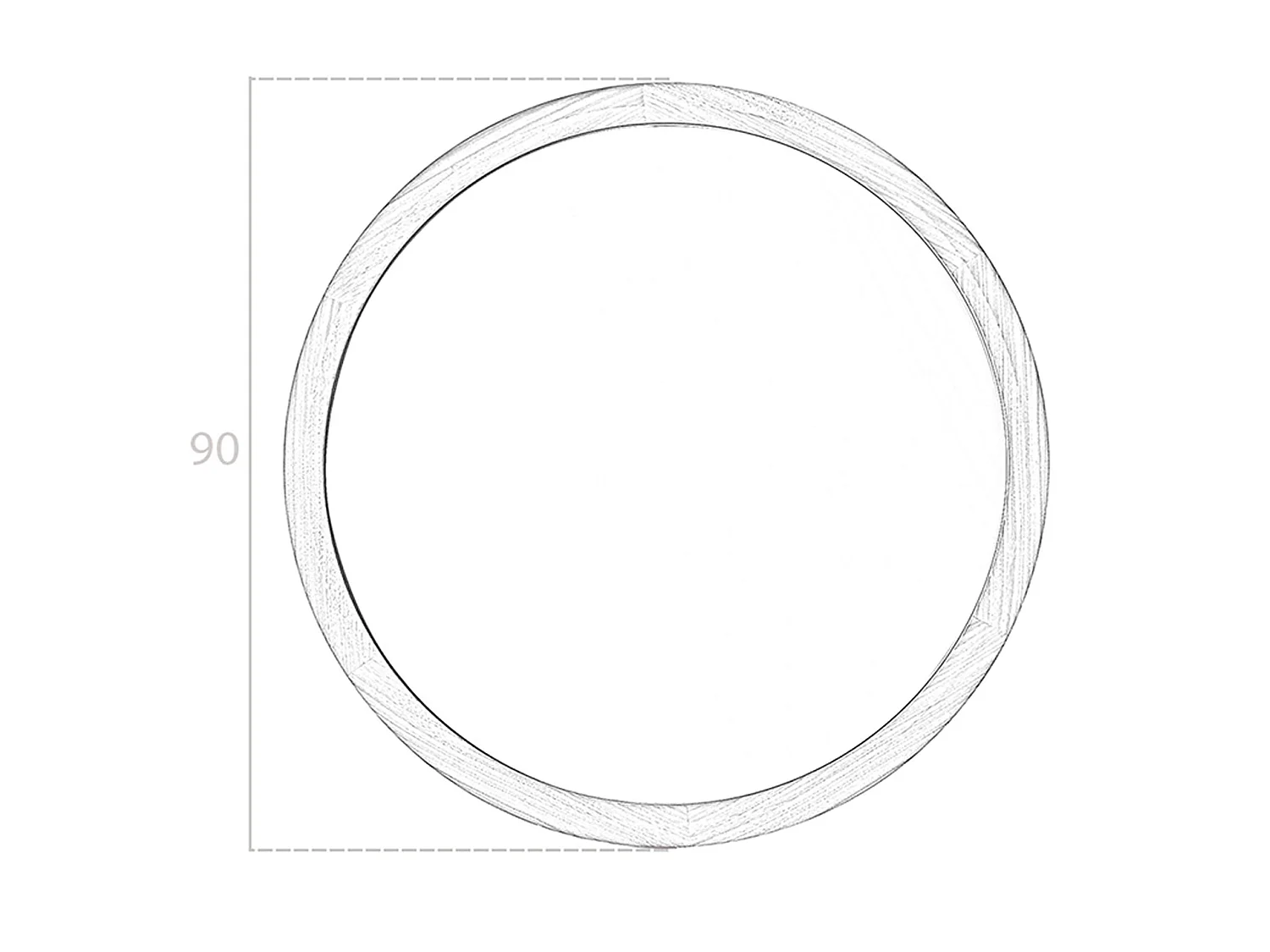 Okrągłe lustro ścienne z orzecha włoskiego 3084 ANGEL CERDA