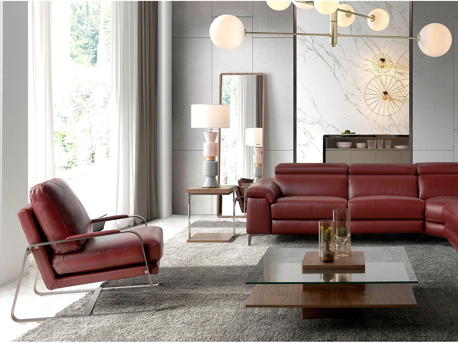 Miroir mural rectangulaire noyer 3036 ANGEL CERDA