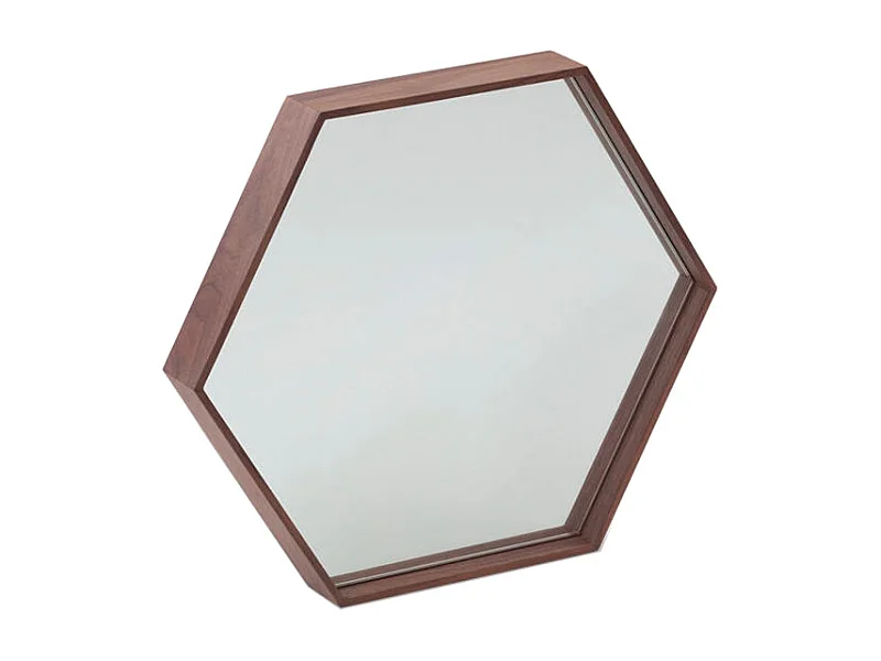 Sechseckiger Spiegel aus Nussbaum  3039 ANGEL CERDA