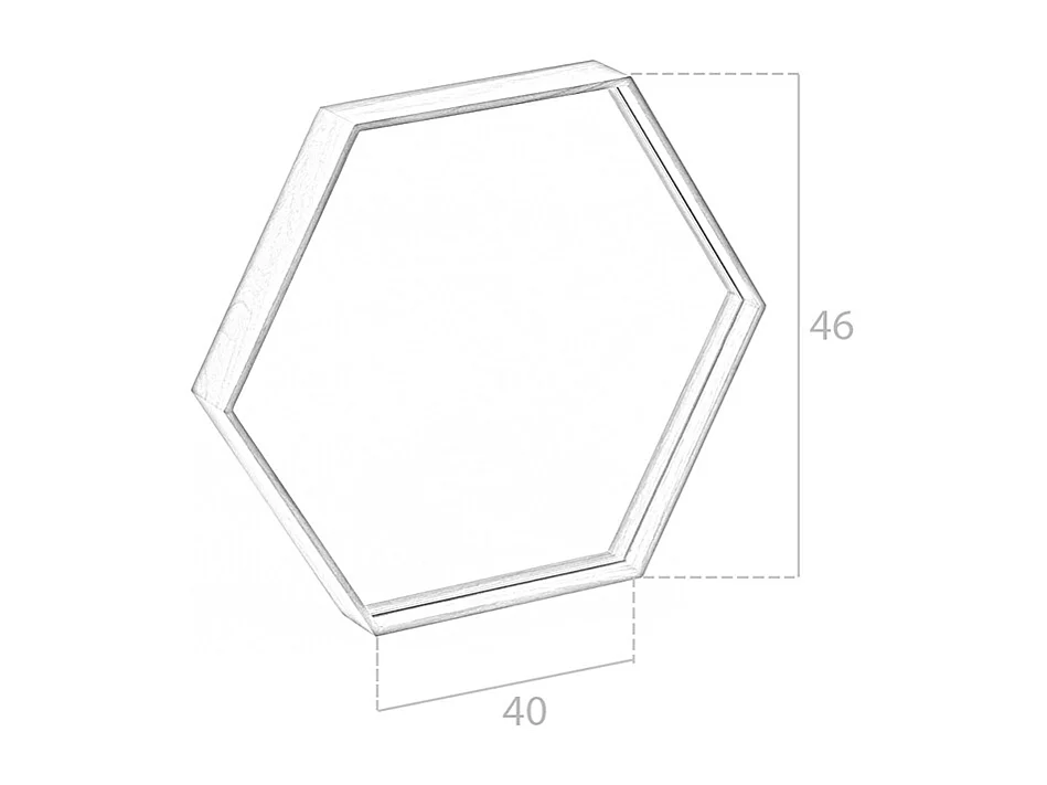 Miroir mural hexagonale noyer 3039 ANGEL CERDA