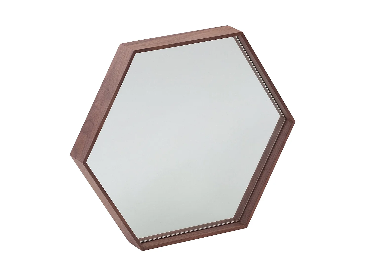 Miroir mural hexagonale noyer 3039 ANGEL CERDA