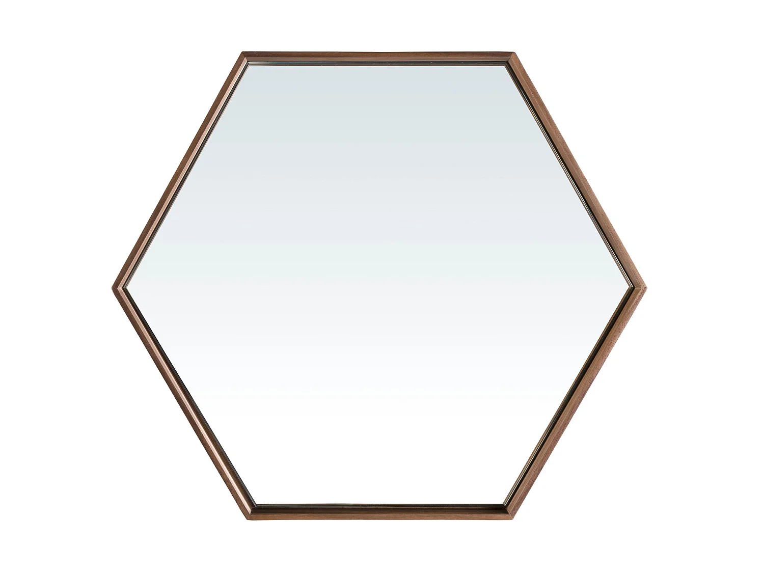 Miroir mural hexagonale noyer 3039 ANGEL CERDA