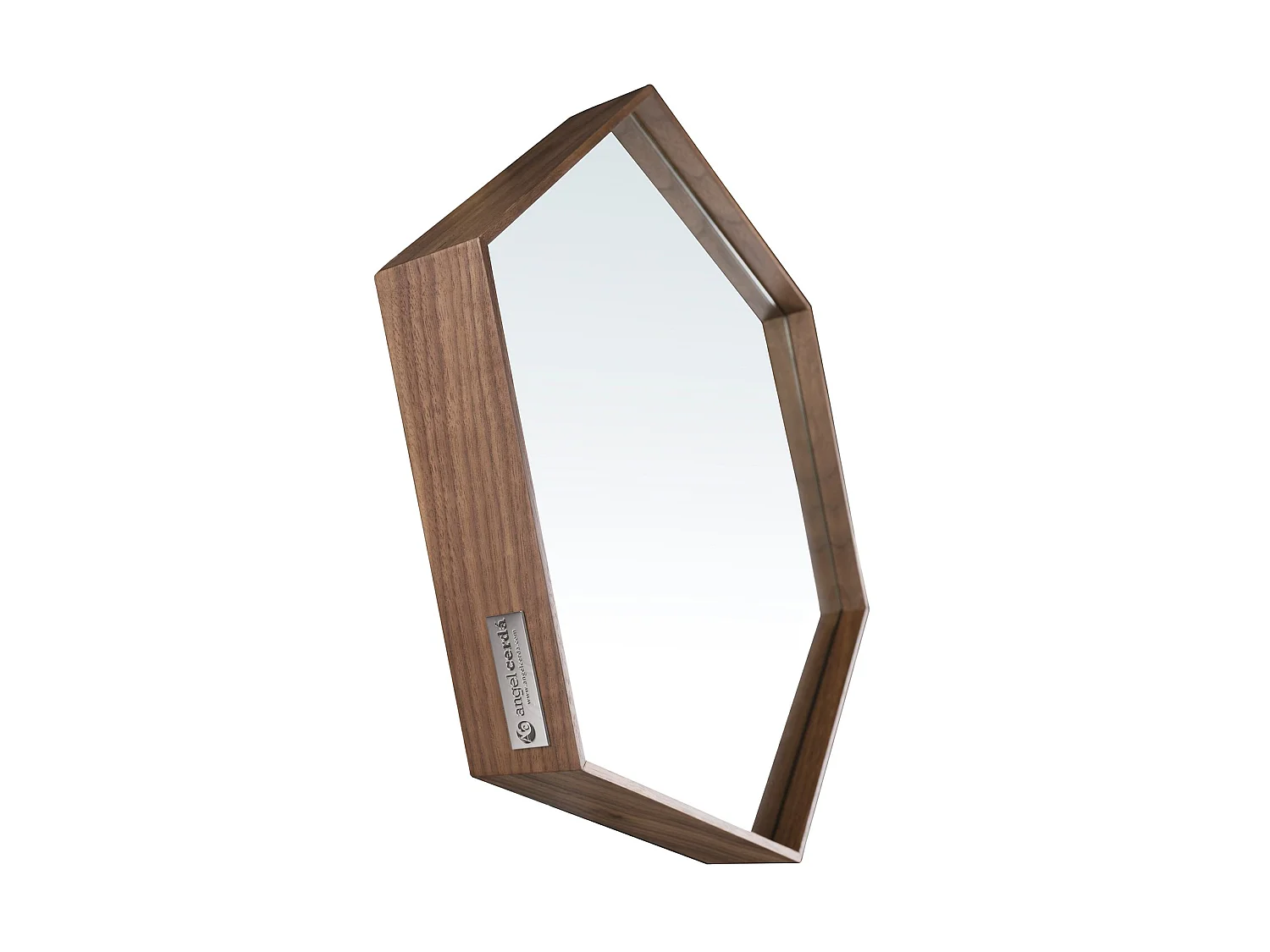 Miroir mural hexagonale noyer 3039 ANGEL CERDA